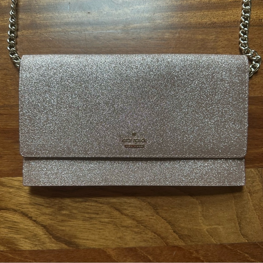 Kate Spade wallet bag with removable gold chain strap and card holder